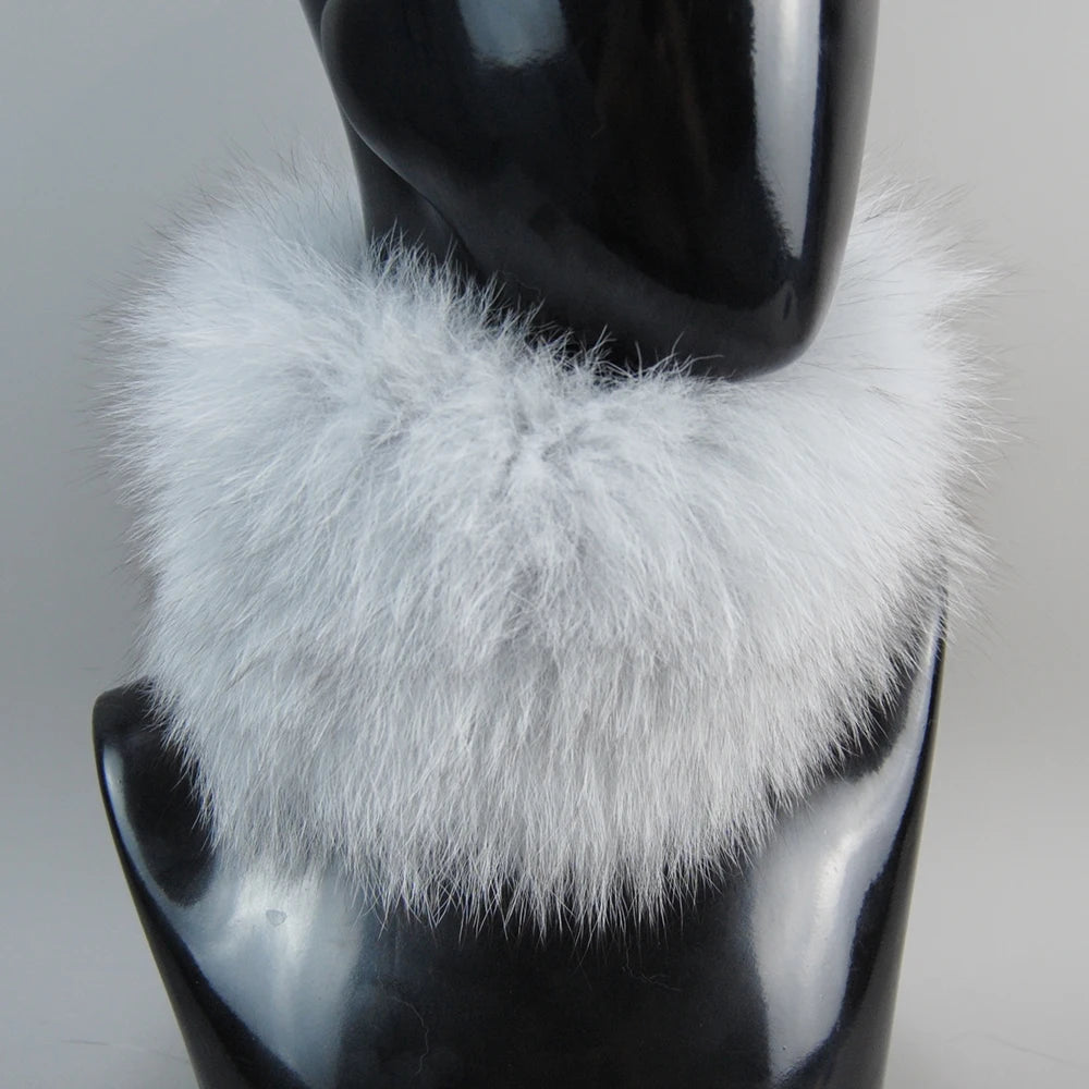 2025 Real Fox Fur Scarf Fur Headband Women Winter Ring Fox Fur Scarves Luxury Neck Warmer Good Elastic 100% Natural Fur Mufflers
