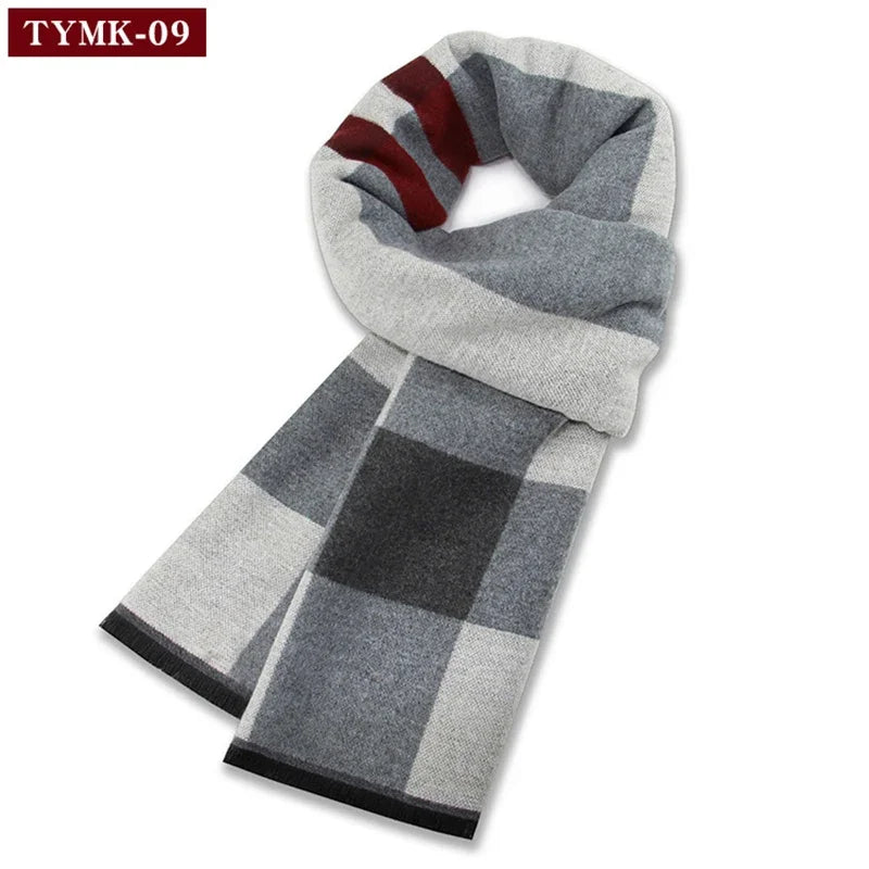 Luxury Scarf Man Winter Warm Wool Scarf For Men Cashmere Scarves Casual Plaid Male Long Pashmina Outdoor Shawls Man Muffler Gift