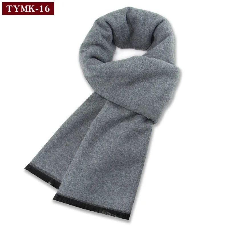 Luxury Scarf Man Winter Warm Wool Scarf For Men Cashmere Scarves Casual Plaid Male Long Pashmina Outdoor Shawls Man Muffler Gift