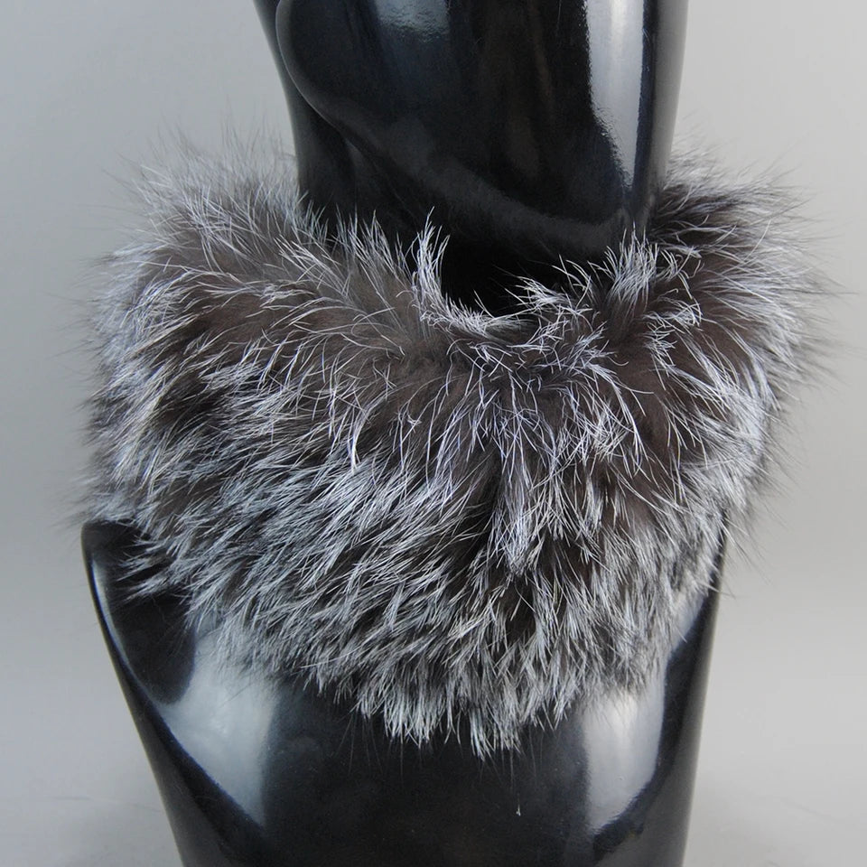 2025 Real Fox Fur Scarf Fur Headband Women Winter Ring Fox Fur Scarves Luxury Neck Warmer Good Elastic 100% Natural Fur Mufflers