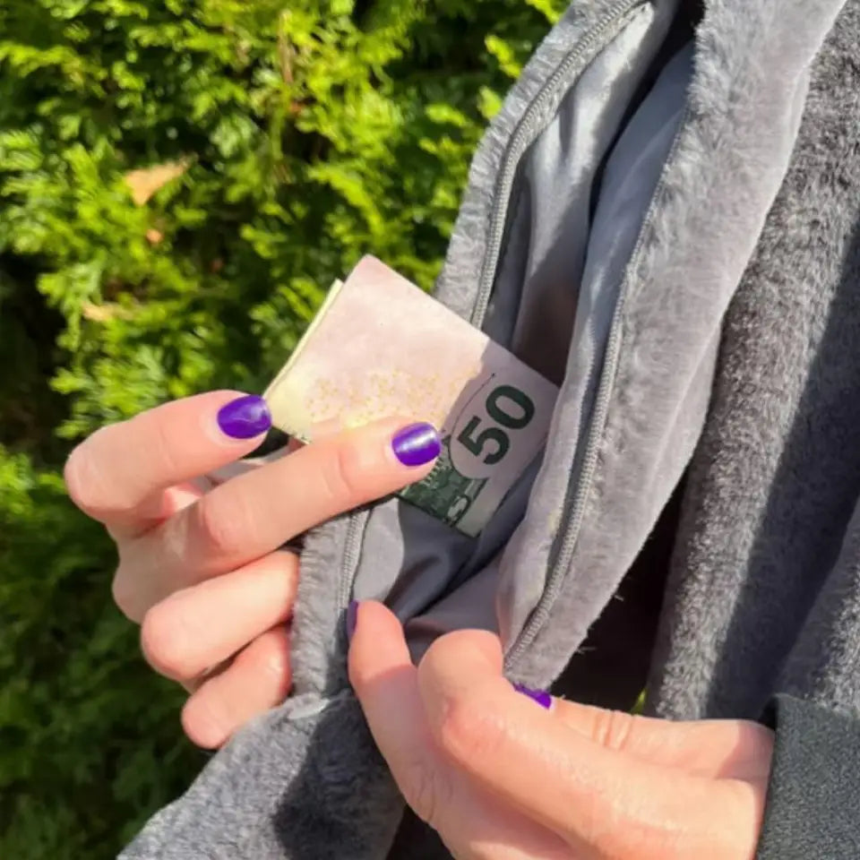 Comfortable Winter Thickened Warm Scarf With Hidden Zipper Pocket Luxury Soft Thick Faux Fur Fabric Scarf Warm Supply Accessory