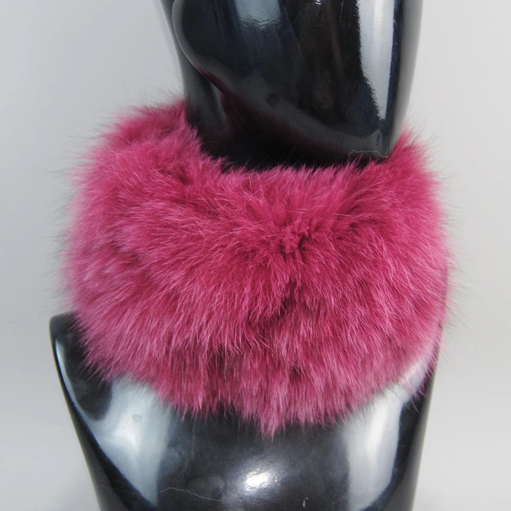 2025 Real Fox Fur Scarf Fur Headband Women Winter Ring Fox Fur Scarves Luxury Neck Warmer Good Elastic 100% Natural Fur Mufflers