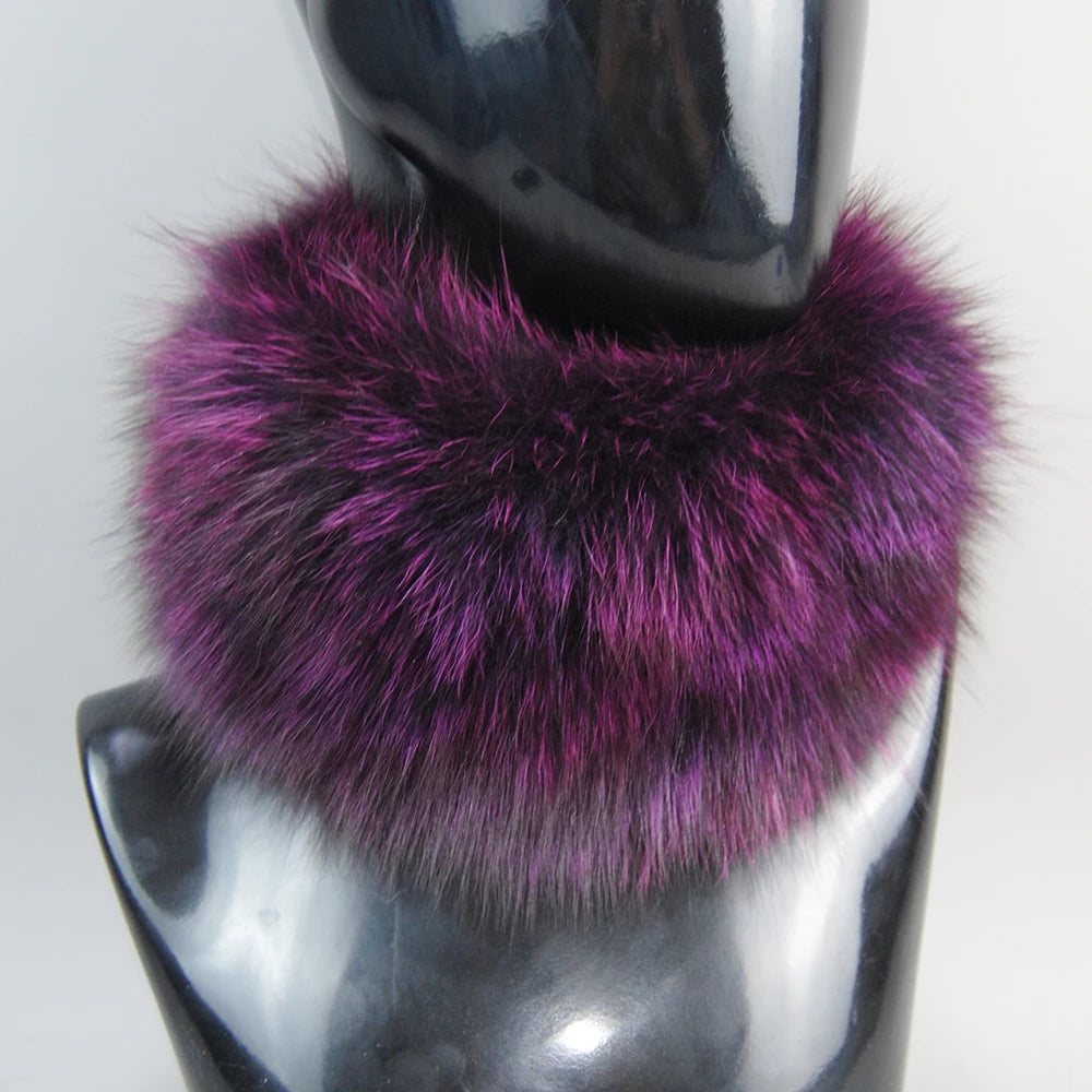 2025 Real Fox Fur Scarf Fur Headband Women Winter Ring Fox Fur Scarves Luxury Neck Warmer Good Elastic 100% Natural Fur Mufflers