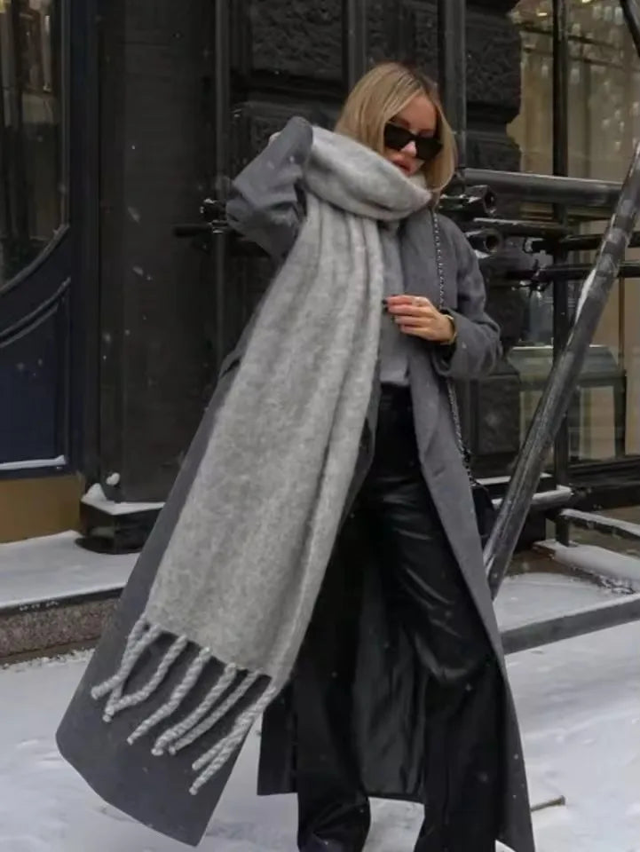 Winter Scarf for Women Cashmere Warm Solid Pashmina Blanket Wraps Female Thick Soft Bufanda Big Tassel Shawl Long Poncho Echarpe