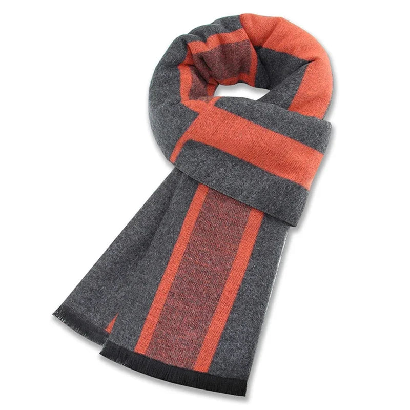 Luxury Scarf Man Winter Warm Wool Scarf For Men Cashmere Scarves Casual Plaid Male Long Pashmina Outdoor Shawls Man Muffler Gift