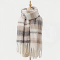 2025 Winter Warm Women's Scarf - Cashmere Thick Soft Plaid Pashmina, Long Tassel Shawl Blanket Wraps Poncho Bufanda