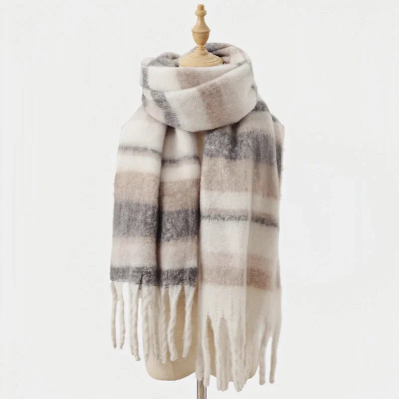 2025 Winter Warm Women's Scarf - Cashmere Thick Soft Plaid Pashmina, Long Tassel Shawl Blanket Wraps Poncho Bufanda