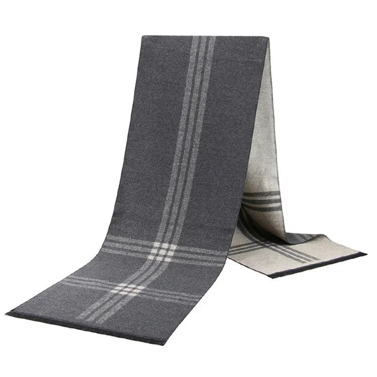 Luxury Scarf Man Winter Warm Wool Scarf For Men Cashmere Scarves Casual Plaid Male Long Pashmina Outdoor Shawls Man Muffler Gift