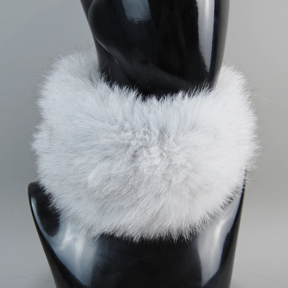 2025 Real Fox Fur Scarf Fur Headband Women Winter Ring Fox Fur Scarves Luxury Neck Warmer Good Elastic 100% Natural Fur Mufflers