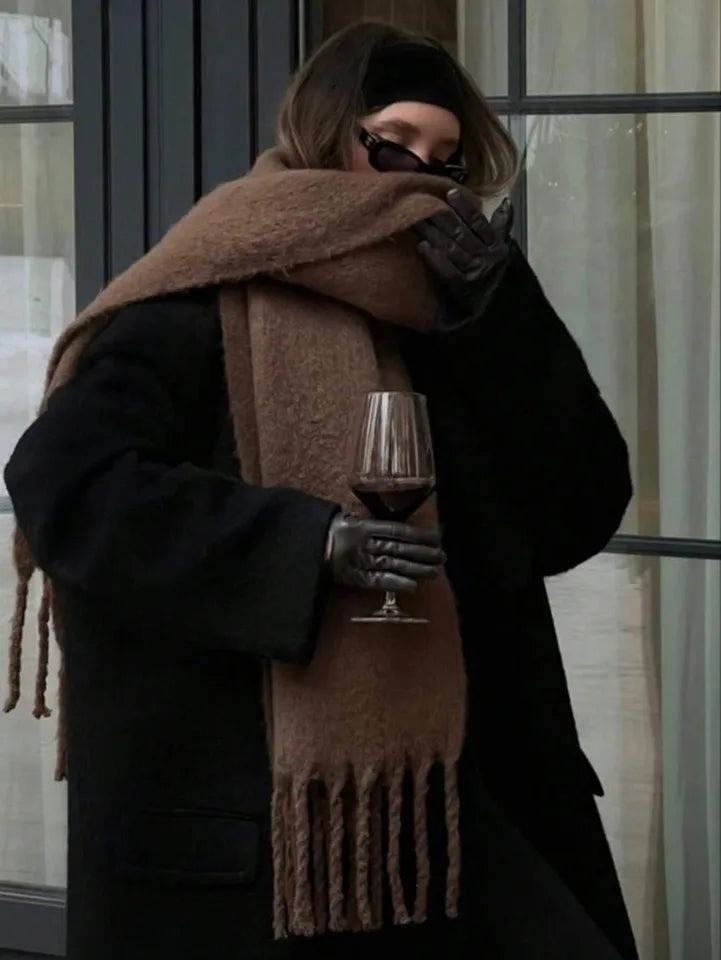 Winter Scarf for Women Cashmere Warm Solid Pashmina Blanket Wraps Female Thick Soft Bufanda Big Tassel Shawl Long Poncho Echarpe