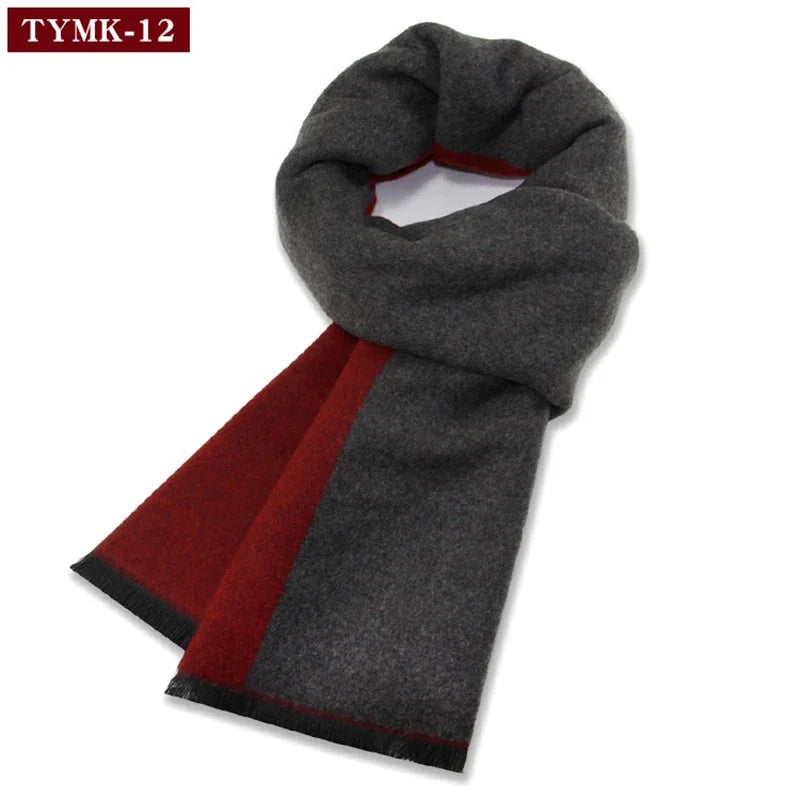 Luxury Scarf Man Winter Warm Wool Scarf For Men Cashmere Scarves Casual Plaid Male Long Pashmina Outdoor Shawls Man Muffler Gift