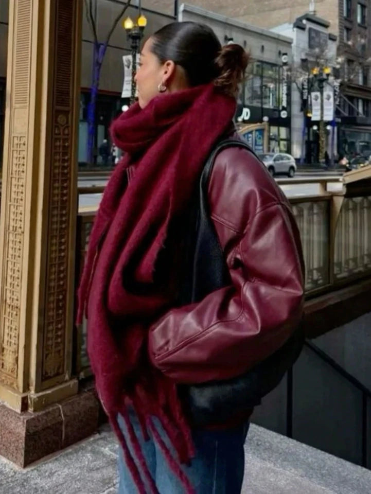 2025 Women Scarf Winter Warm Thick Shawl Wraps Fashion Solid Color Pashmina Scarves Long Tassel Hijab Stoles Bufanda Cashmere