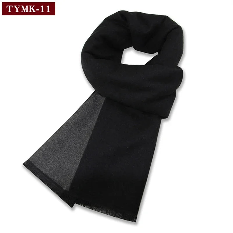 Luxury Scarf Man Winter Warm Wool Scarf For Men Cashmere Scarves Casual Plaid Male Long Pashmina Outdoor Shawls Man Muffler Gift