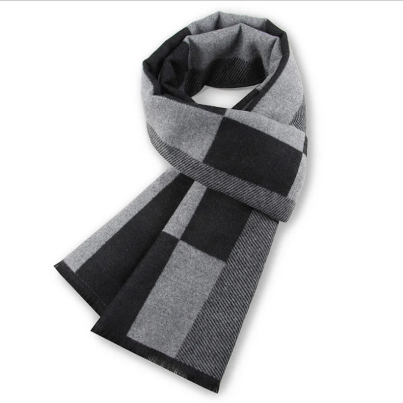 Men Scarf For Man Winter Copy Cashmere Shawl Luxury Brand Scarf Soft Keep Warm Outdoor Grey Knit Neckerchief Men Shawl Wrap Gift
