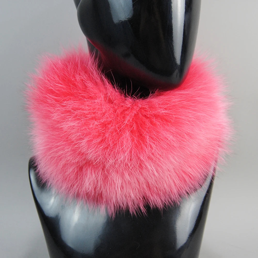 2025 Real Fox Fur Scarf Fur Headband Women Winter Ring Fox Fur Scarves Luxury Neck Warmer Good Elastic 100% Natural Fur Mufflers