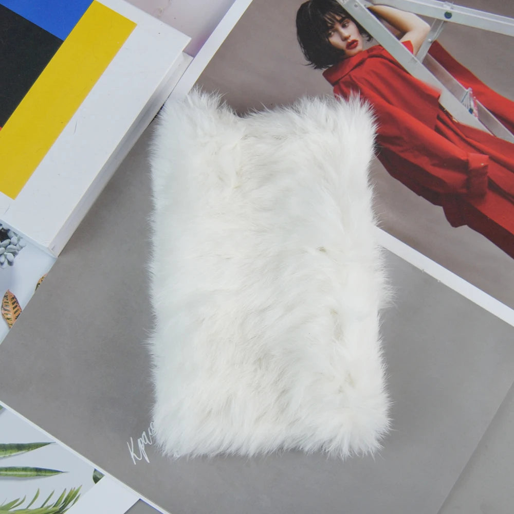 2025 Women Real Fur Handmade Stretch Fur Scarf Knit Genuine Rex Rabbit Fur Headbands Girls Natural Fur Ring Scarves Winter Scarf