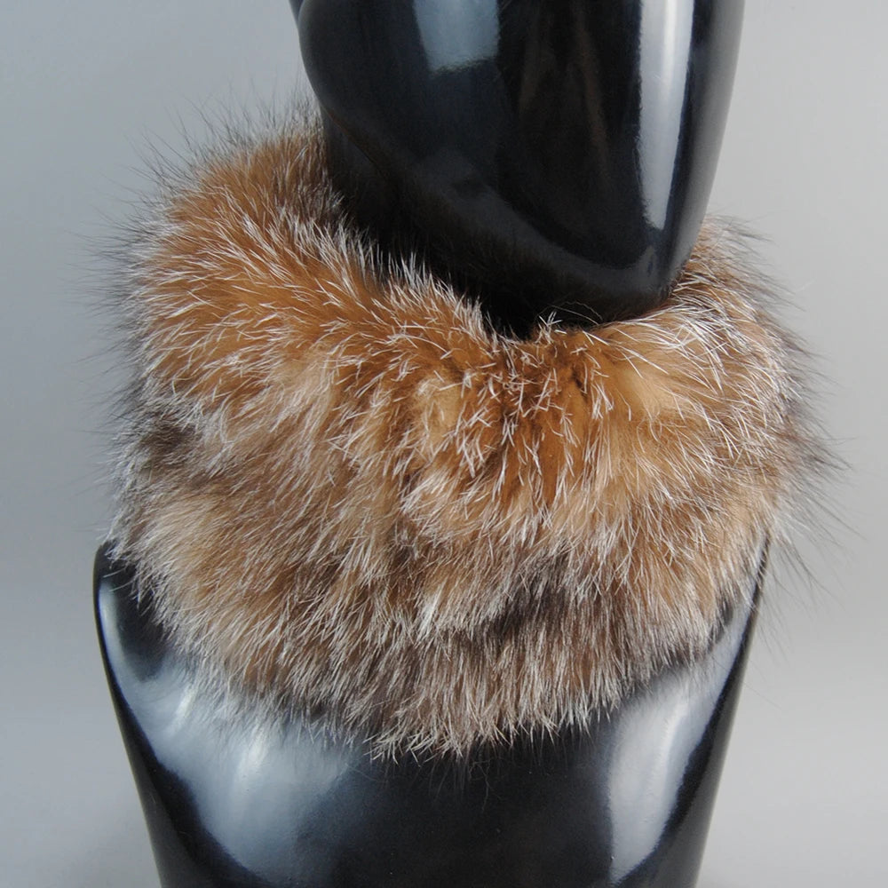 2025 Real Fox Fur Scarf Fur Headband Women Winter Ring Fox Fur Scarves Luxury Neck Warmer Good Elastic 100% Natural Fur Mufflers