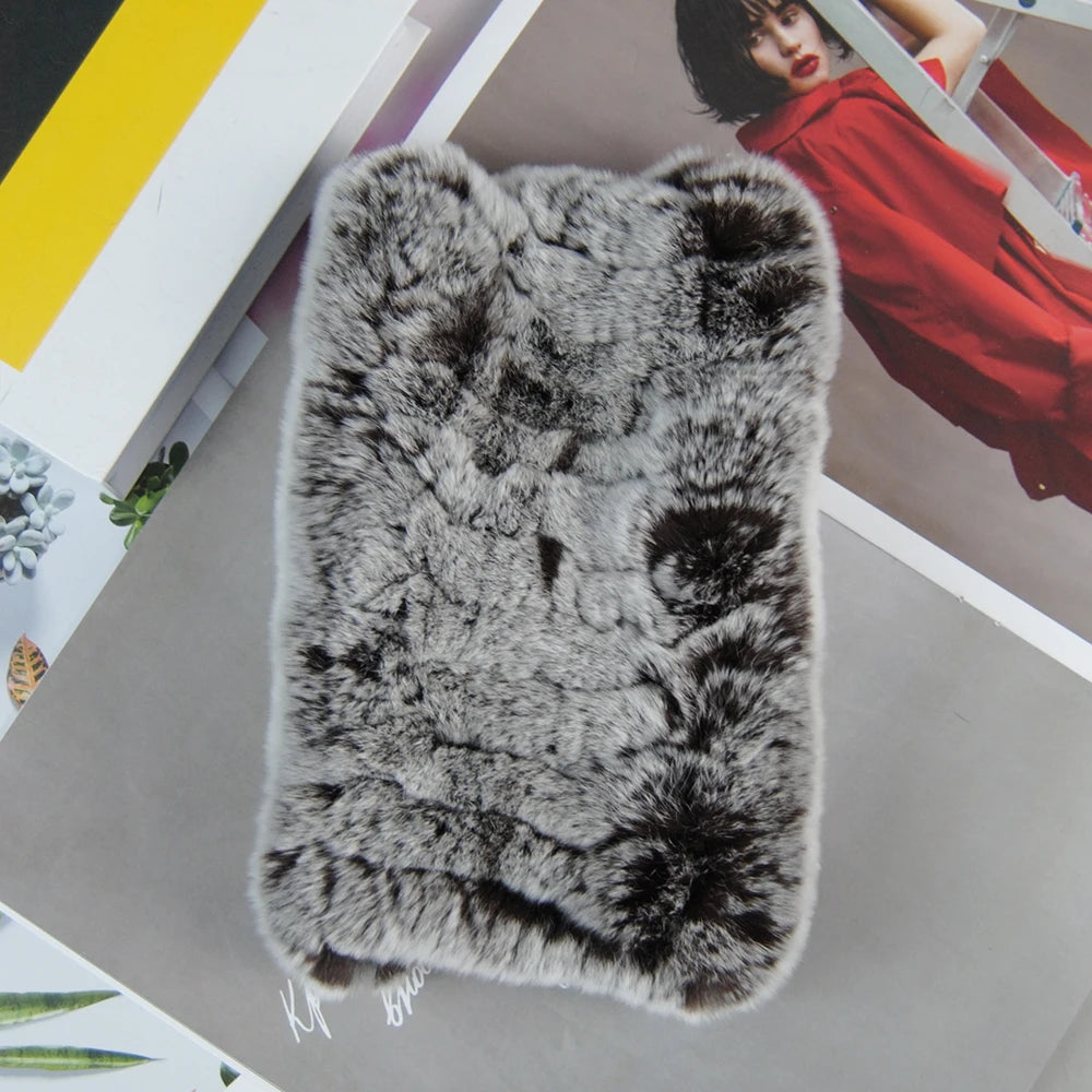 Women Real Fur Handmade Stretch Fur Scarf Knit Genuine Rex Rabbit Fur Headbands Girls Natural Fur Ring Cowl Snood Scarves Winter