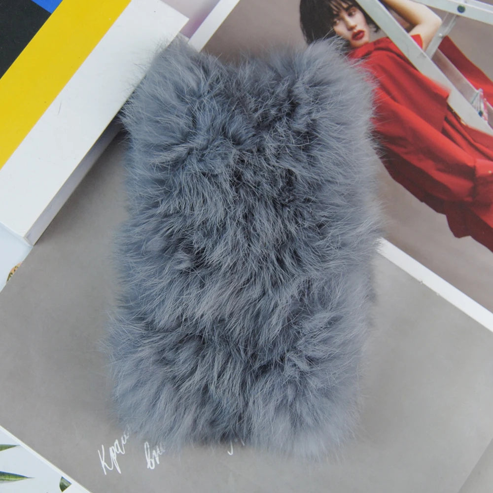 Women Real Fur Handmade Stretch Fur Scarf Knit Genuine Rex Rabbit Fur Headbands Girls Natural Fur Ring Cowl Snood Scarves Winter