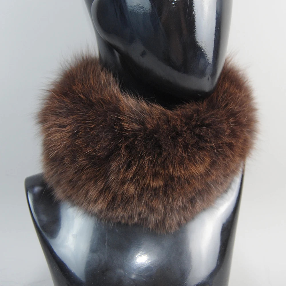 2025 Real Fox Fur Scarf Fur Headband Women Winter Ring Fox Fur Scarves Luxury Neck Warmer Good Elastic 100% Natural Fur Mufflers