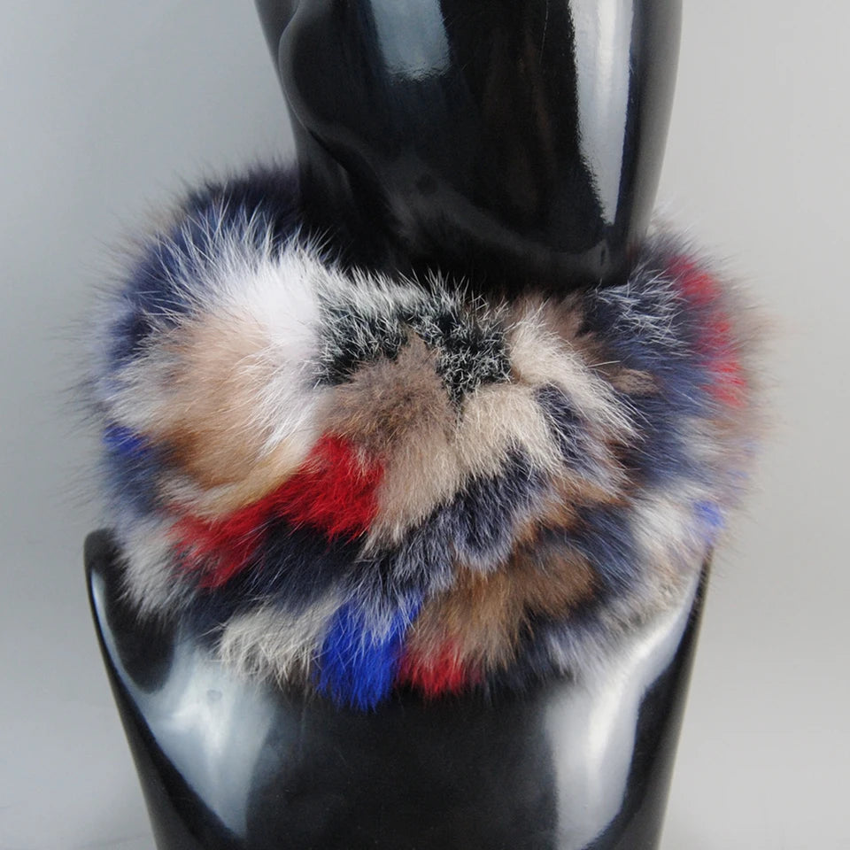 2025 Real Fox Fur Scarf Fur Headband Women Winter Ring Fox Fur Scarves Luxury Neck Warmer Good Elastic 100% Natural Fur Mufflers
