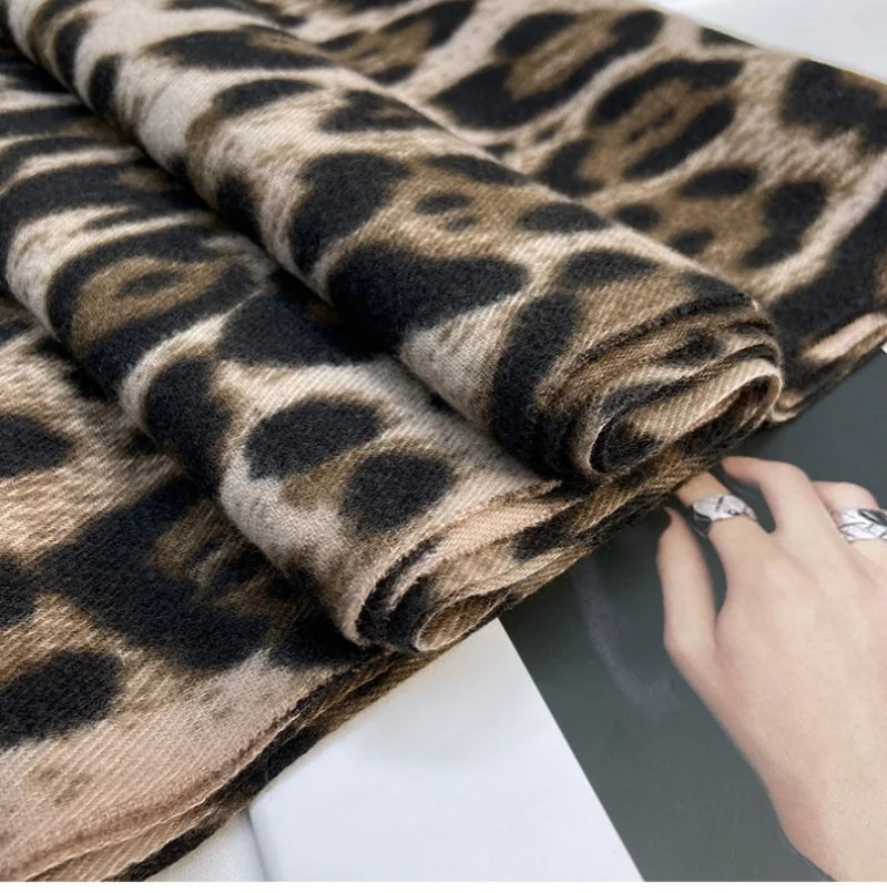Winter Travel Warm Cashmere Shawl Scarf Fashion Women Luxury Leopard Print Pashmina Blanket Wraps Female Poncho Bufanda