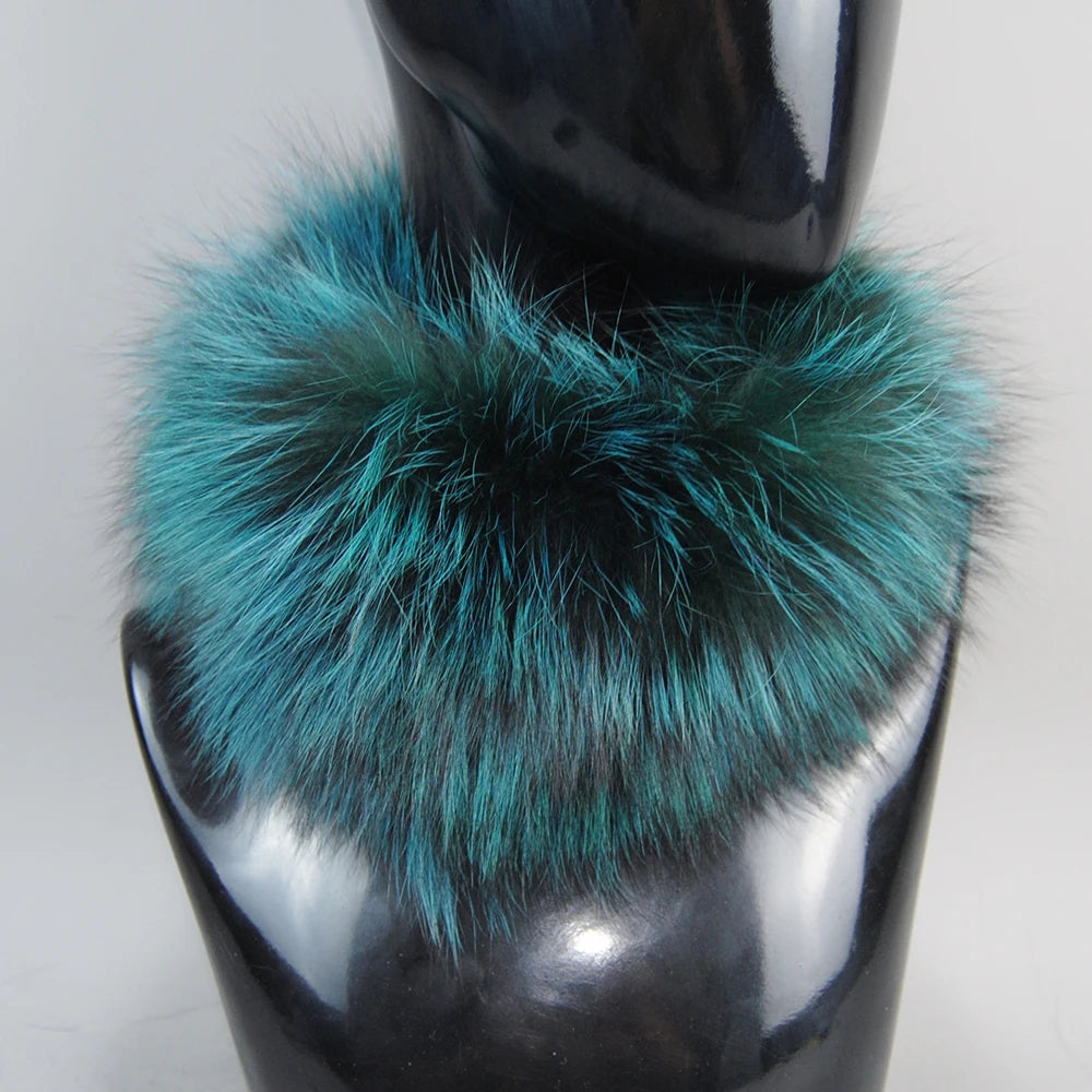 2025 Real Fox Fur Scarf Fur Headband Women Winter Ring Fox Fur Scarves Luxury Neck Warmer Good Elastic 100% Natural Fur Mufflers