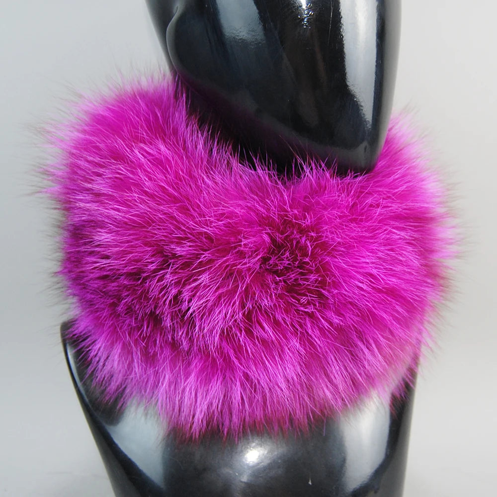 2025 Real Fox Fur Scarf Fur Headband Women Winter Ring Fox Fur Scarves Luxury Neck Warmer Good Elastic 100% Natural Fur Mufflers