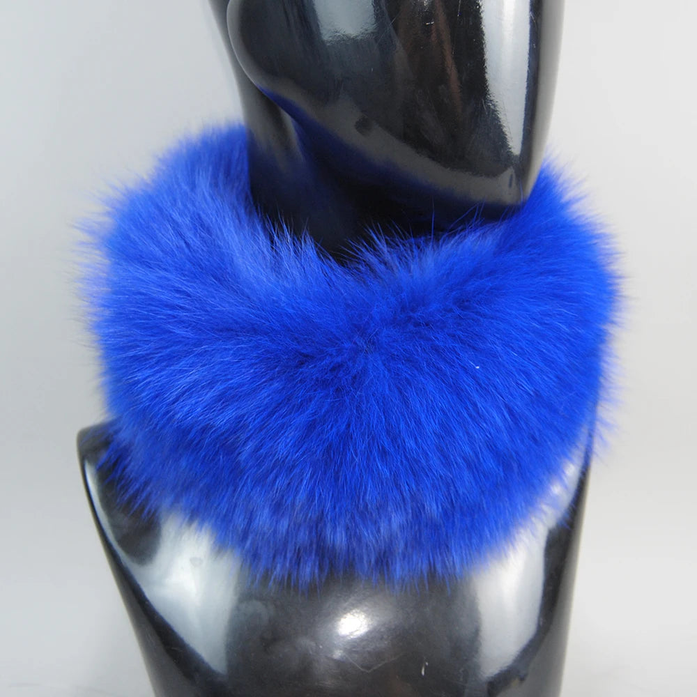 2025 Real Fox Fur Scarf Fur Headband Women Winter Ring Fox Fur Scarves Luxury Neck Warmer Good Elastic 100% Natural Fur Mufflers