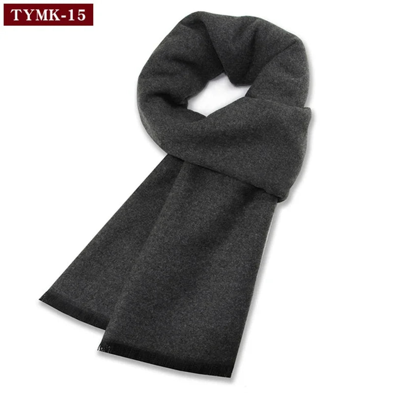 Luxury Scarf Man Winter Warm Wool Scarf For Men Cashmere Scarves Casual Plaid Male Long Pashmina Outdoor Shawls Man Muffler Gift