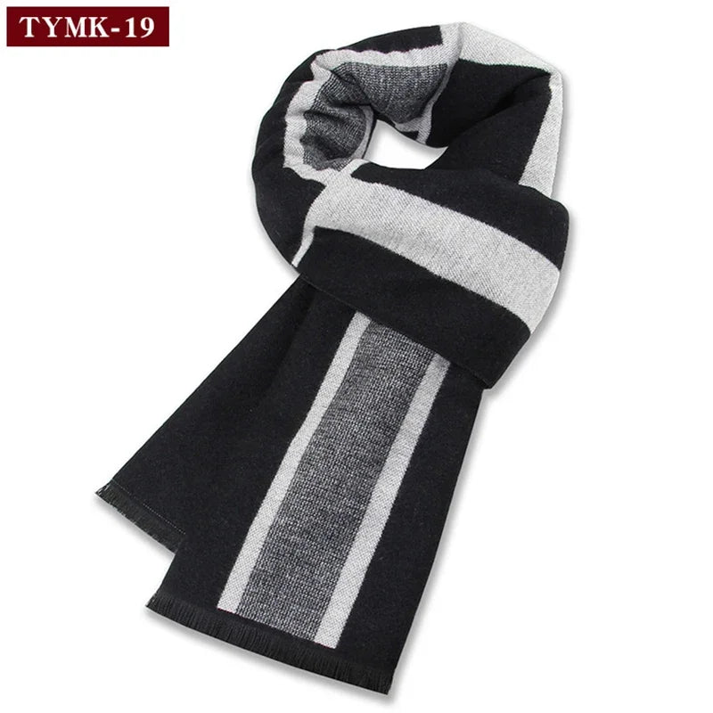 Luxury Scarf Man Winter Warm Wool Scarf For Men Cashmere Scarves Casual Plaid Male Long Pashmina Outdoor Shawls Man Muffler Gift