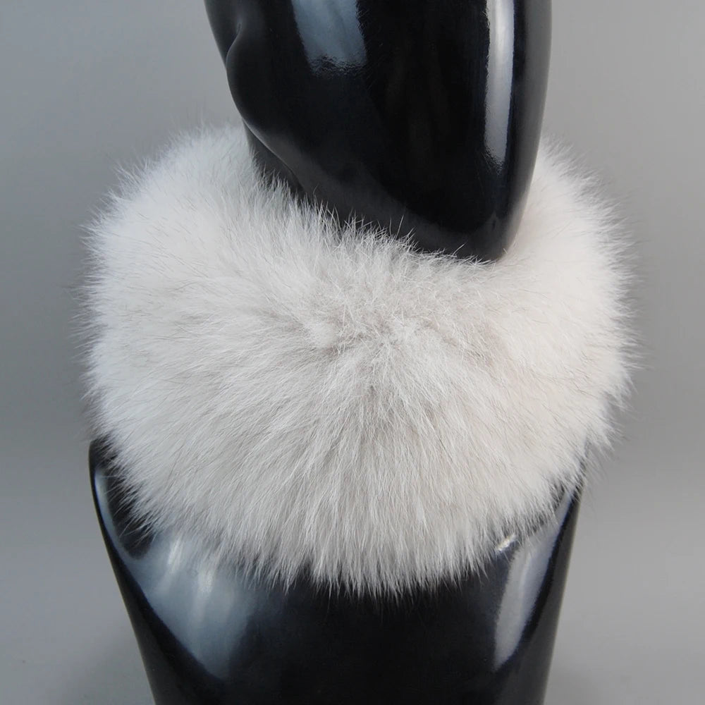 2025 Real Fox Fur Scarf Fur Headband Women Winter Ring Fox Fur Scarves Luxury Neck Warmer Good Elastic 100% Natural Fur Mufflers