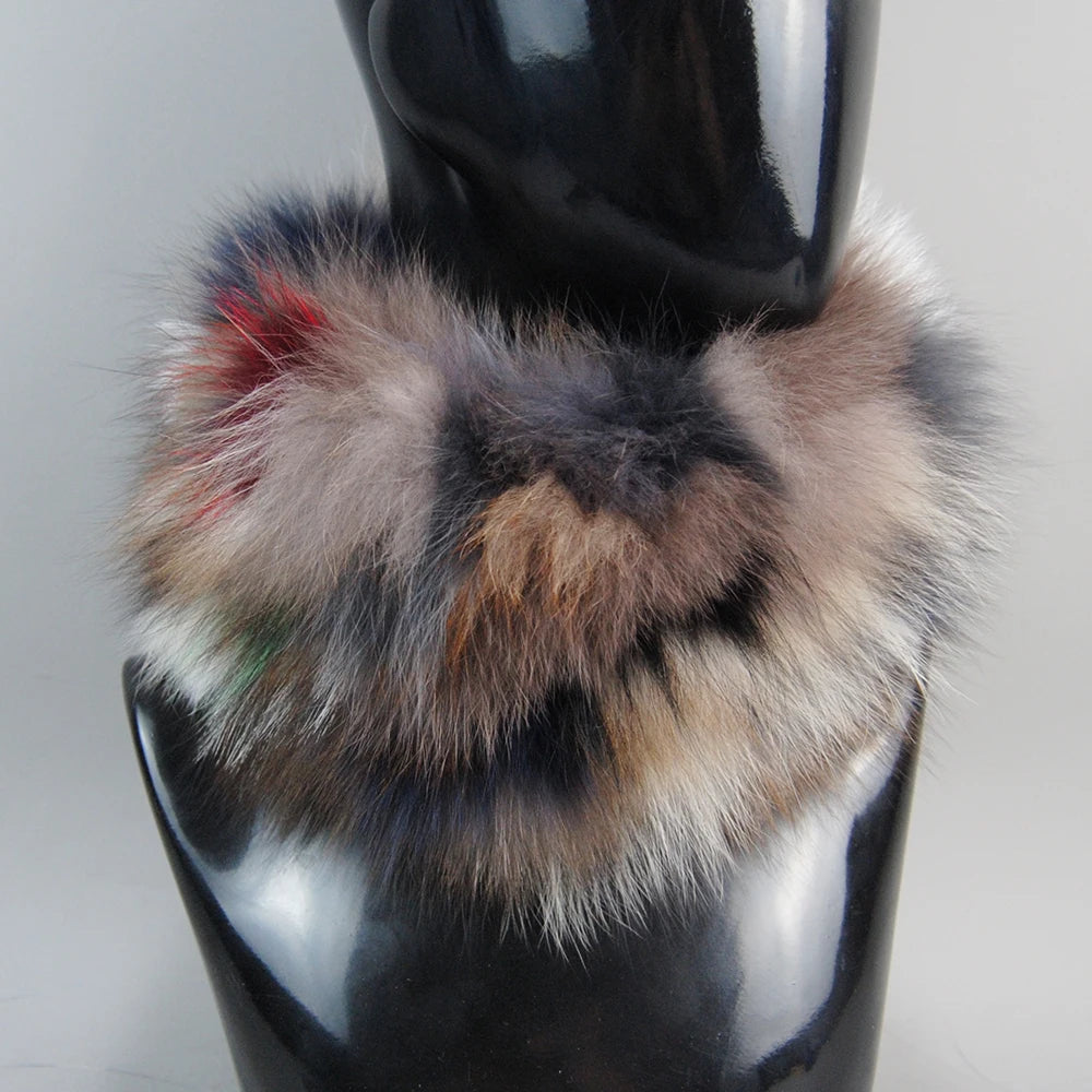 2025 Real Fox Fur Scarf Fur Headband Women Winter Ring Fox Fur Scarves Luxury Neck Warmer Good Elastic 100% Natural Fur Mufflers
