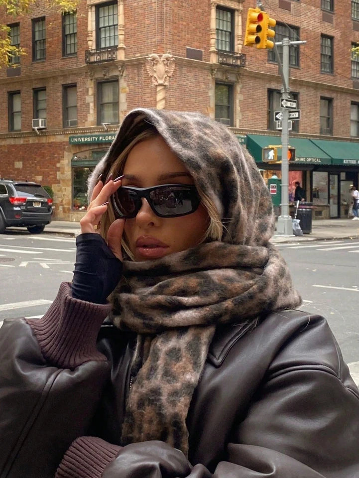 Winter Travel Warm Cashmere Shawl Scarf Fashion Women Luxury Leopard Print Pashmina Blanket Wraps Female Poncho Bufanda