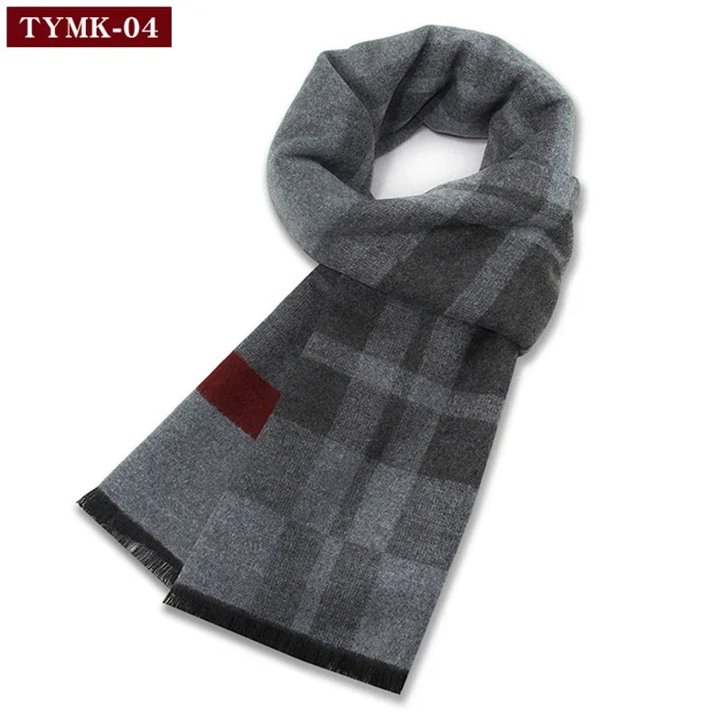 Plaid Scarf Man Black Winter Warm Wool Scarf For Men Cashmere Scarves Casual Male Long Pashmina Outdoor Shawls Man Muffler Gift